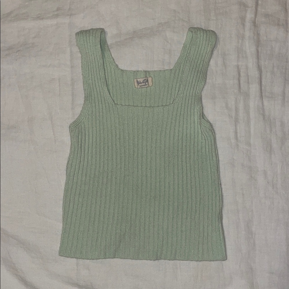 John Galt Mint Ribbed Tank Top